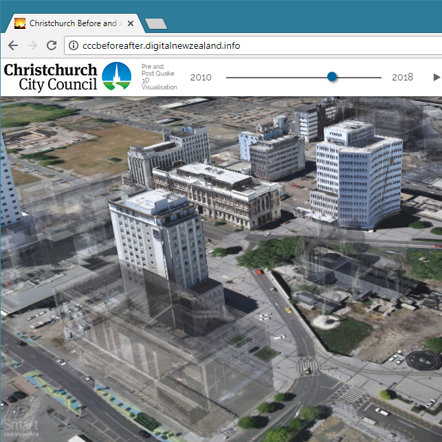 Pre- and post-quake visualisation